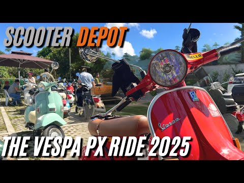 The Vespa PX Ride 2025  by Scooter Depot. Vespa breakfast ride to Scooteria Cafe