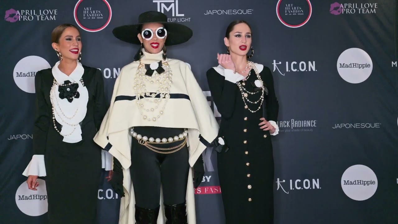 Models Payton Cameron Abigail pose wearing David Tupaz @artheartsfashion LAFW