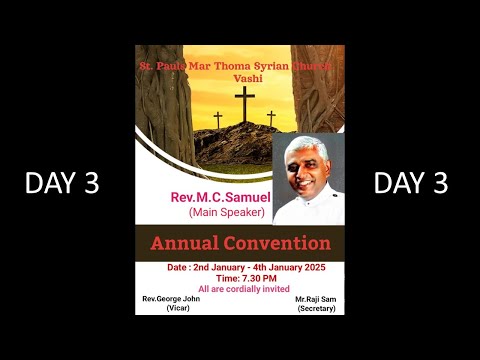 Parish Convention 2024-25 - Day 3 - Main Speaker Rev M C Samuel