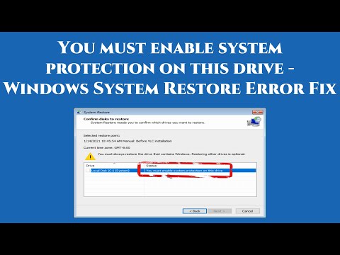 You must enable system protection on this drive - windows 10 system restore error fix