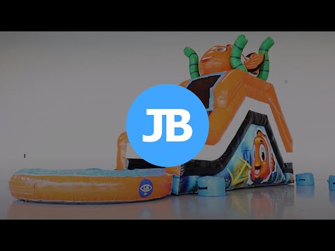 Tobogán hinchable con piscina tema Delfín 