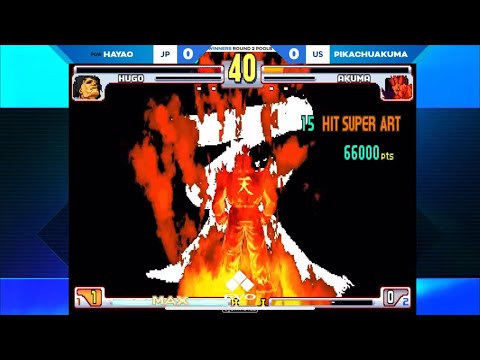 EVO2K24 SFIII 3RD STRIKE: PGW HAYAO ( HUGO ) VS PIKACHUAKUMA ( AKUMA ) WINNERS ROUND 2 POOLS