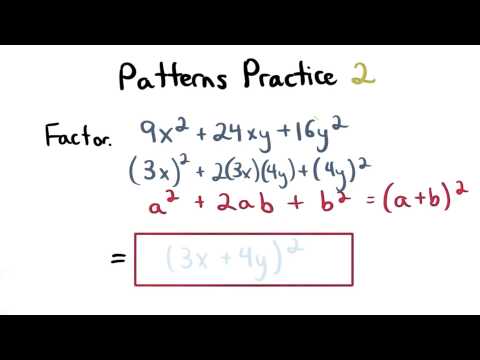 Factoring Patterns Practice 2 Visualizing Algebra