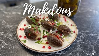 Baby Eggplants Pickled in Olive Oil (Makdous) / المكدوس‎