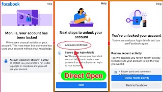 Locked Facebook direct open || without id card || How to unlock locked facebook account