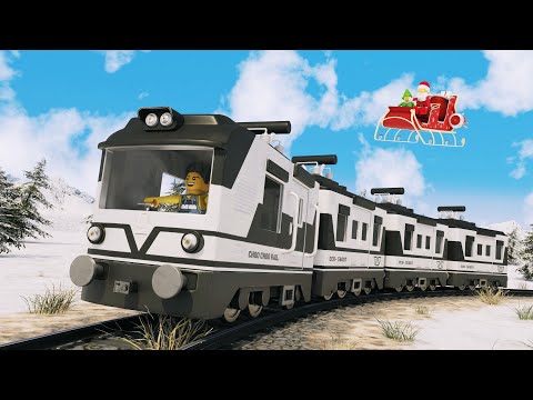 🎅 Santa & Thief cartoon - Lego City Winter Train Cartoon - Choo choo train kids videos