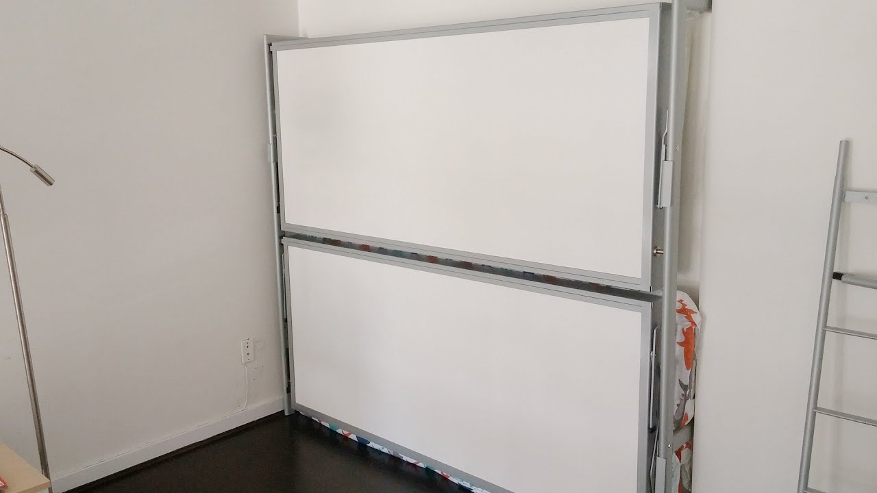 Watch video Demonstration of 2 single bunk beds that fold up into the wall Now Demonstration of 2 single bunk beds that fold up into the wall