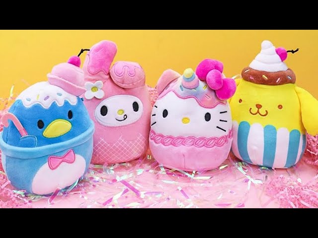 Vídeo relacionado con Squishmallow Pompompurin original con helado de peluche de 3.5 pulgadas, Hello Kitty y amigos