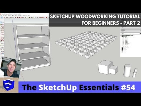 SketchUp Woodworking Tutorial for Beginners Part 2 - Copies, Organization, and Curves