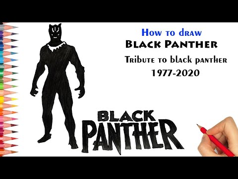 BLACK PANTHER(Marvel) tribute drawing and colouring