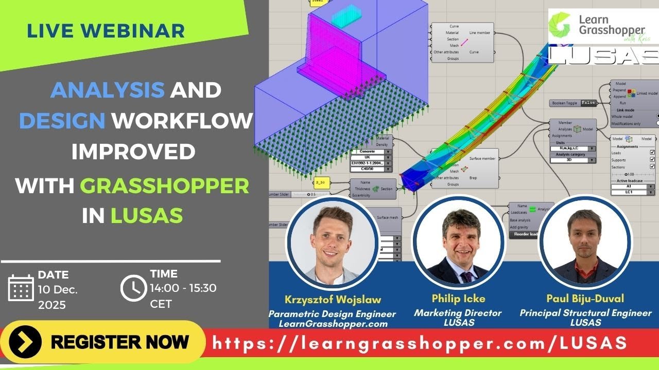 Analysis and design improved with Grasshopper in Lusas