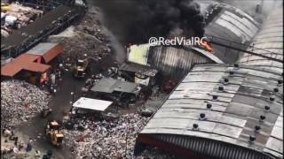 Se suscita incendio en la Planta recicladora en San Juan de Aragon, localizada en Avenida Central y 