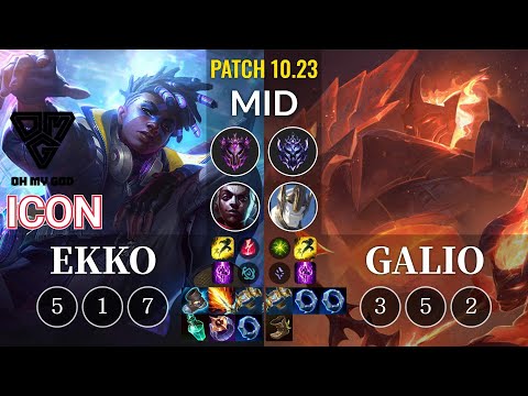 OMG icon Ekko vs Galio Mid - KR Patch 10.23