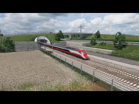 Transport Fever 2 : Cabride Milano - Piacenza ( Ponte sul Po ) Linea AV 300 Km/H Frecciarossa 1000