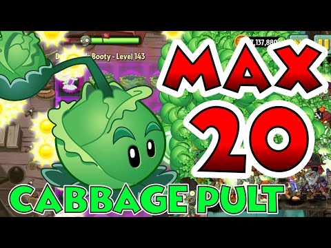 Plants vs Zombies 2 Max Level UP - Cabbage Pult @ Level 20 Maximum Level
