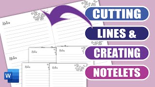 Insert cutting lines and create note cards in Word | EASY TUTORIAL