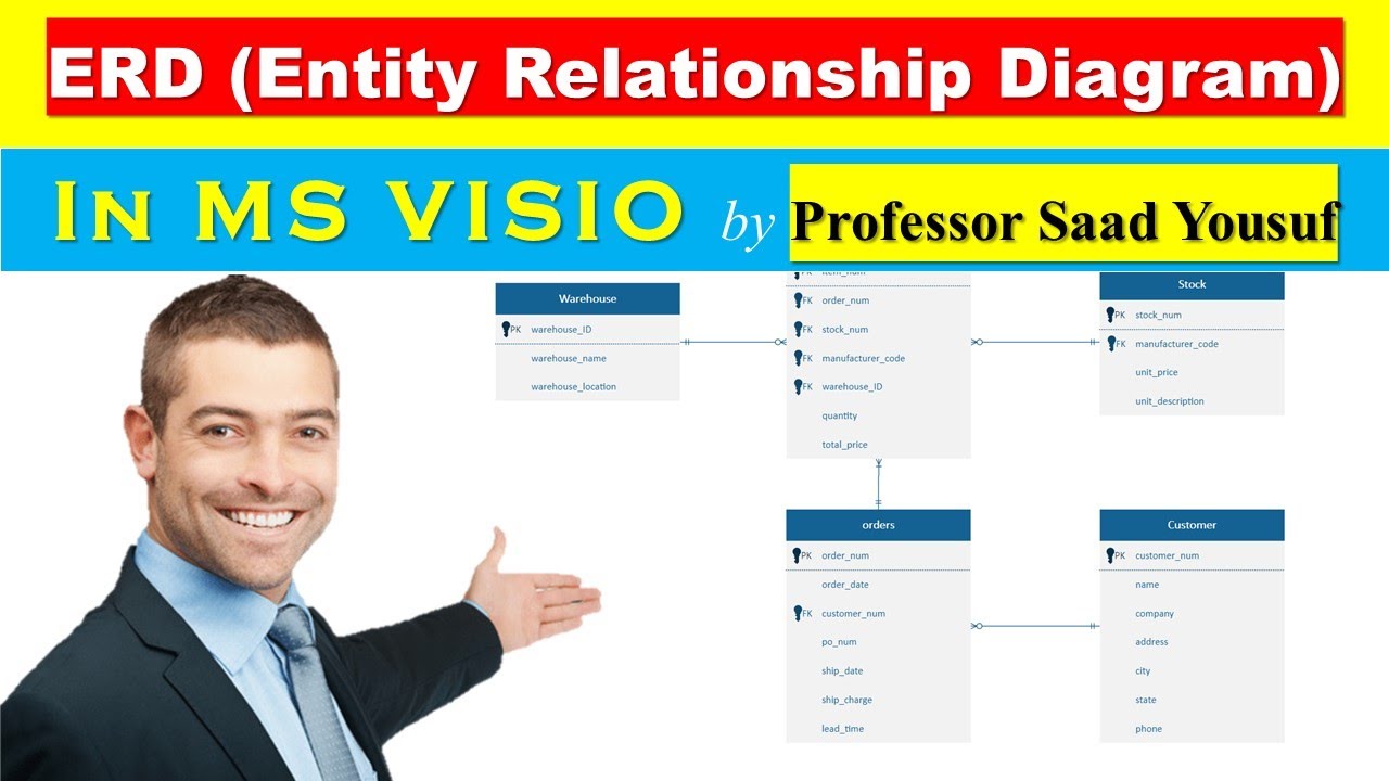 Create ERD (Entity Relationship Diagram) in MS Visio Tutorial