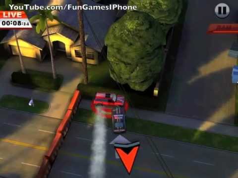 Smash Cops level #9 5 red stars pursue and arrest the two SUVs walkthrough video gameplay Ipad2