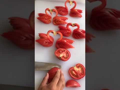 Tomato Garnish Ideas #tomato #Garnish #ideas #diy #shorts #swan