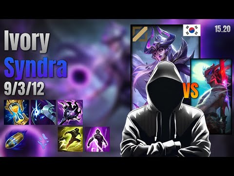Ivory Mid Syndra vs Yone lol KR solo rank Full Game 15.20 | Ivory 신드라 vs 요네