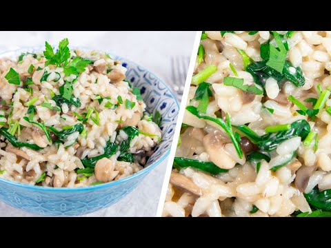 Creamy Mushroom Risotto Recipe - A Perfect Fresh Vegetarian Dish #Ad