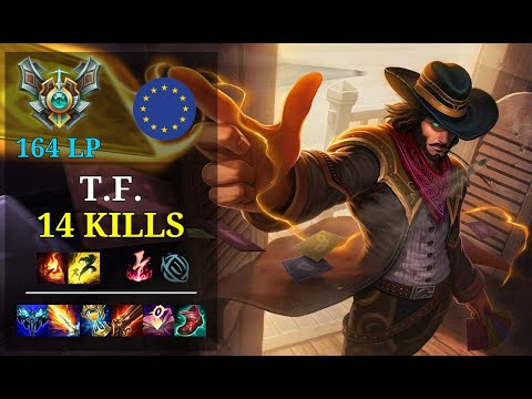 Twisted Fate Mid vs Akali - 14 kills - Bard Fan EUW Master (164 LP) Patch 11.6