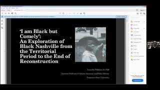 Dr. Learotha Williams- ‘I am Black but Comely’: An Exploration of Black Nashville