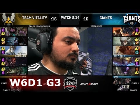 Vitality (w/ Kikis) vs Giants | Week 6 Day 1 S8 EU LCS Summer 2018 | VIT vs GIA W6D1
