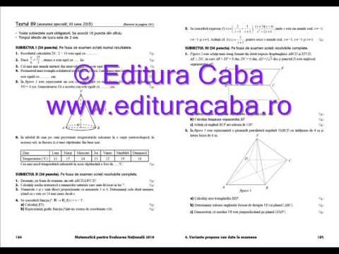 Matematica - Evaluare nationala 2016