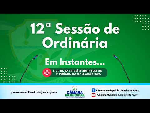 LIVE DA 12ª SESSÃO ORDINÁRIA DO 3º PERÍODO DA 16ª LEGISLATURA ANO 2026. DATA 08  DE MAIO DE 2026