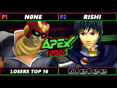 Apex 2022 Top 16 - n0ne (Captain Falcon) Vs. Rishi (Marth) SSBM Melee Tournament