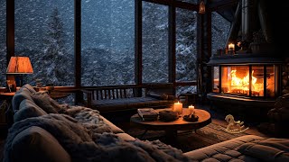 Winter Wonderland Scenic, Relaxing Blizzard with Cozy Crackling Fireplace for Sleep &amp; Stress Relief