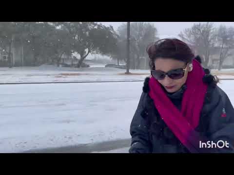 02 03/ 2022 ko Dallas TX ko ( Weather) snow ⛄️ I am enjoy with snow fall