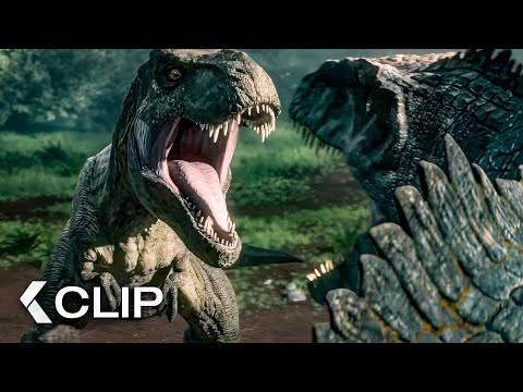 T-Rex vs. Giganotosaurus Fight Scene - JURASSIC WORLD: CHAOS THEORY Season 4 Clip (2025)