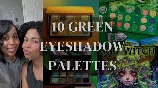 10 Green Eyeshadow Palettes In My Stash! MIMOSAS & MAKEUP!