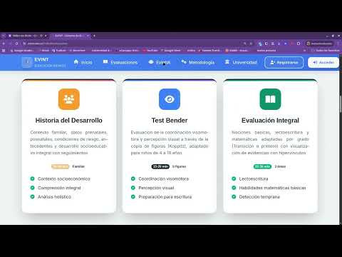 Presentación de la página principal de EVINT