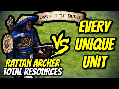 ELITE RATTAN ARCHER vs EVERY UNIQUE UNIT (Total Resources) | AoE II: Definitive Edition
