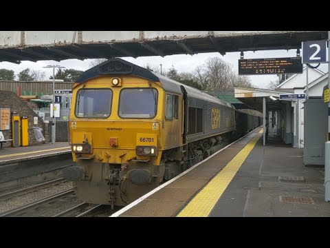 Class 66701 Passes Ashford (Surrey)