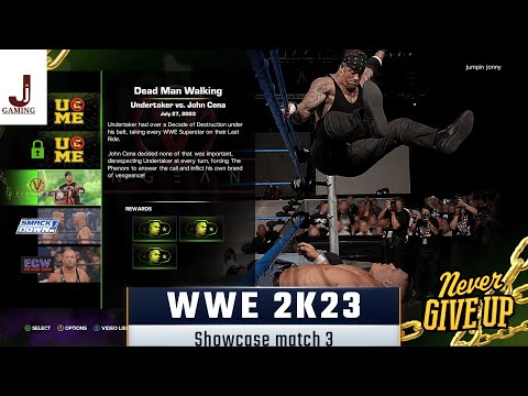 WWE 2K23 Showcase match 3 complete all objectives Vengeance Undertaker VS John Cena