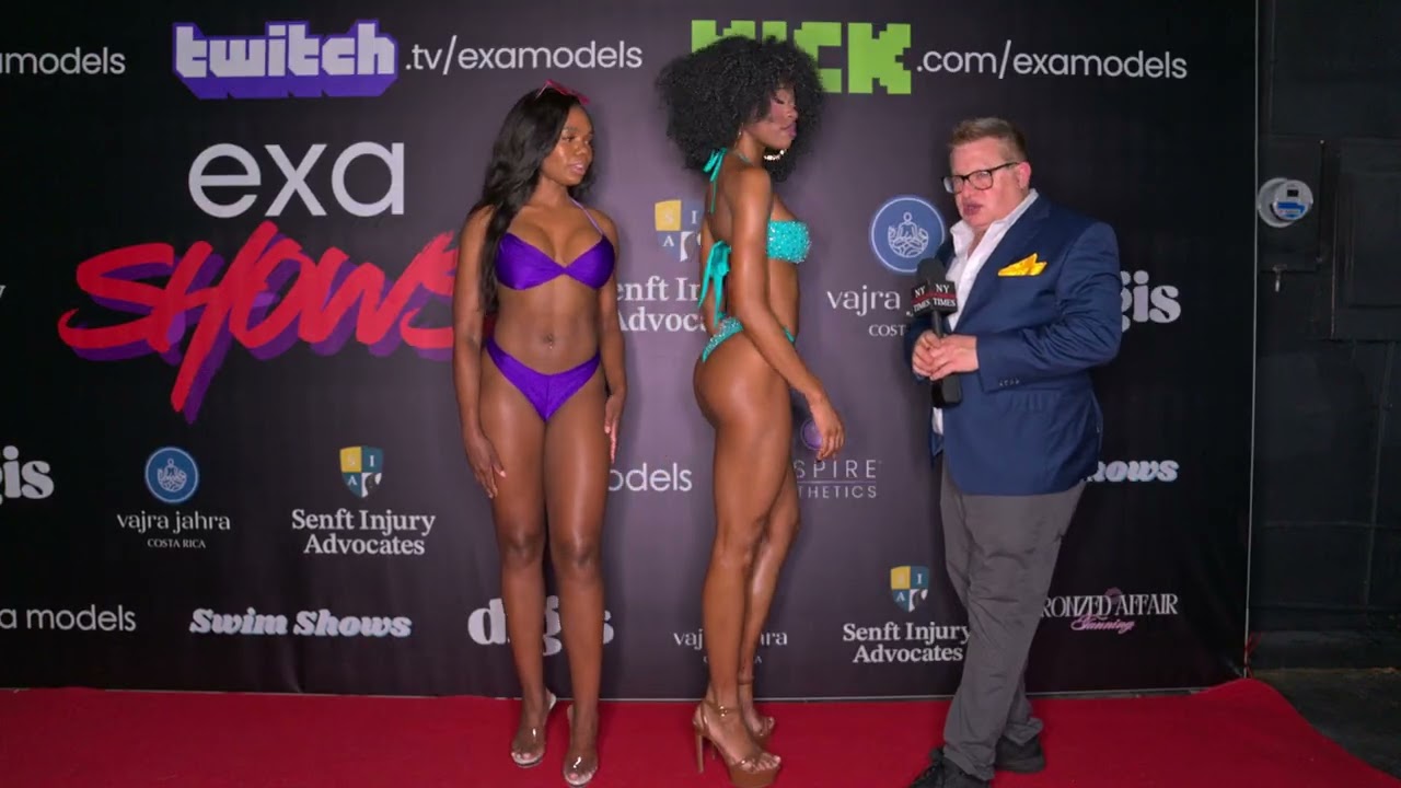 Models Joanna and Alexandra interviewed at Exa Shows Art Basel Miami on the red carpet