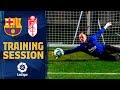Ter Stegen and Arthur train with the rest of the squad
