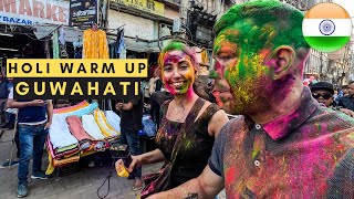 Foreigners Holi warm up in Guwahati