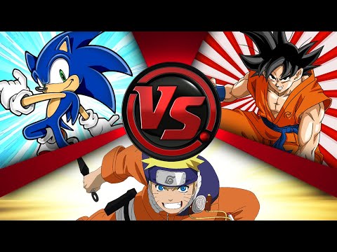 SONIC vs GOKU vs NARUTO! (Sonic The Hedgehog vs Dragon Ball Super vs Naruto) CARTOON FIGHT ANIMATION
