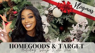 VLOG | TARGET & HOMEGOODS HOME DECOR SHOP WITH ME | NEW AFFORDABLE HOLIDAY CHRISTMAS DECOR | 2022