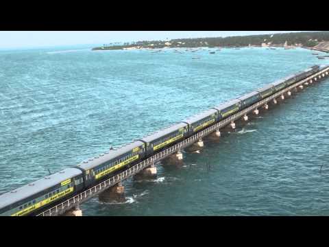 Train  on Pamban bridge 4 Video