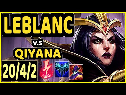 KARIS (LEBLANC) vs QIYANA - QUADRAKILL 20/4/2 KDA MID CHALLENGER GAMEPLAY - KR