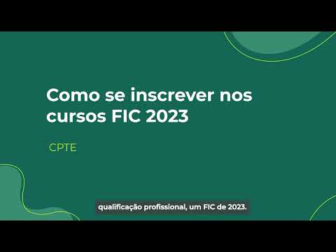 Como se inscrever nos cursos FIC 2023