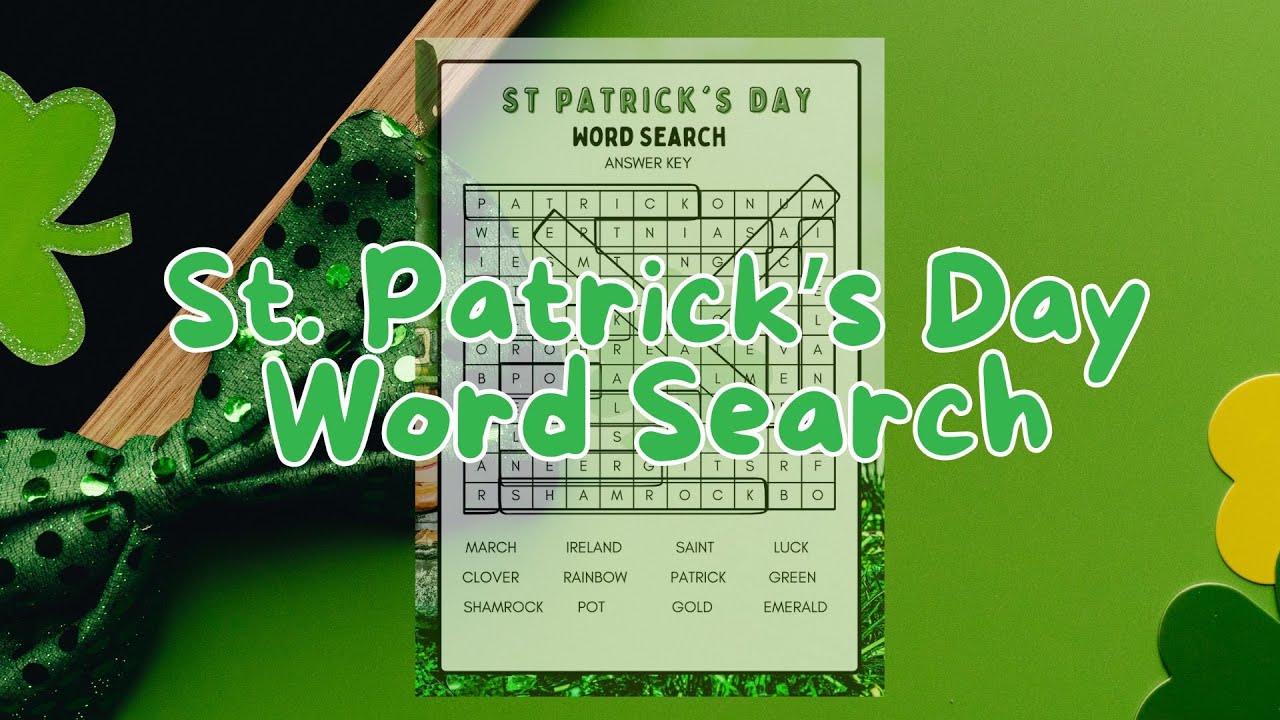 🍀 St. Patrick's Day Word Search for Kids - Printable & Downloadable! 🍀