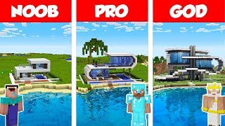 Minecraft NOOB vs PRO vs GOD: MODERN BEACH HOUSE B