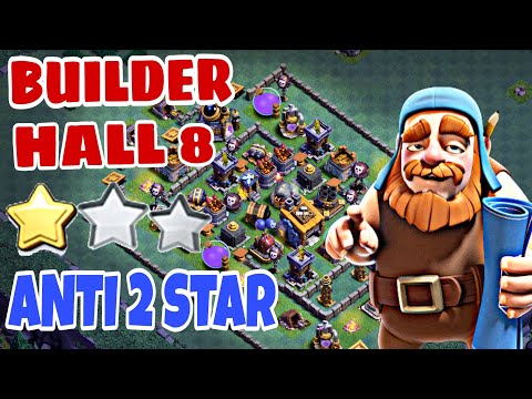 BEST Builder Hall 8 Base Design w/PROOF!! CoC Anti 2 Star BH 8 Base Design 2018 | Clash of Clans Video